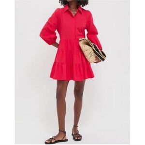 POMANDER PLACE Hibiscus Red Mabel Mini Dress